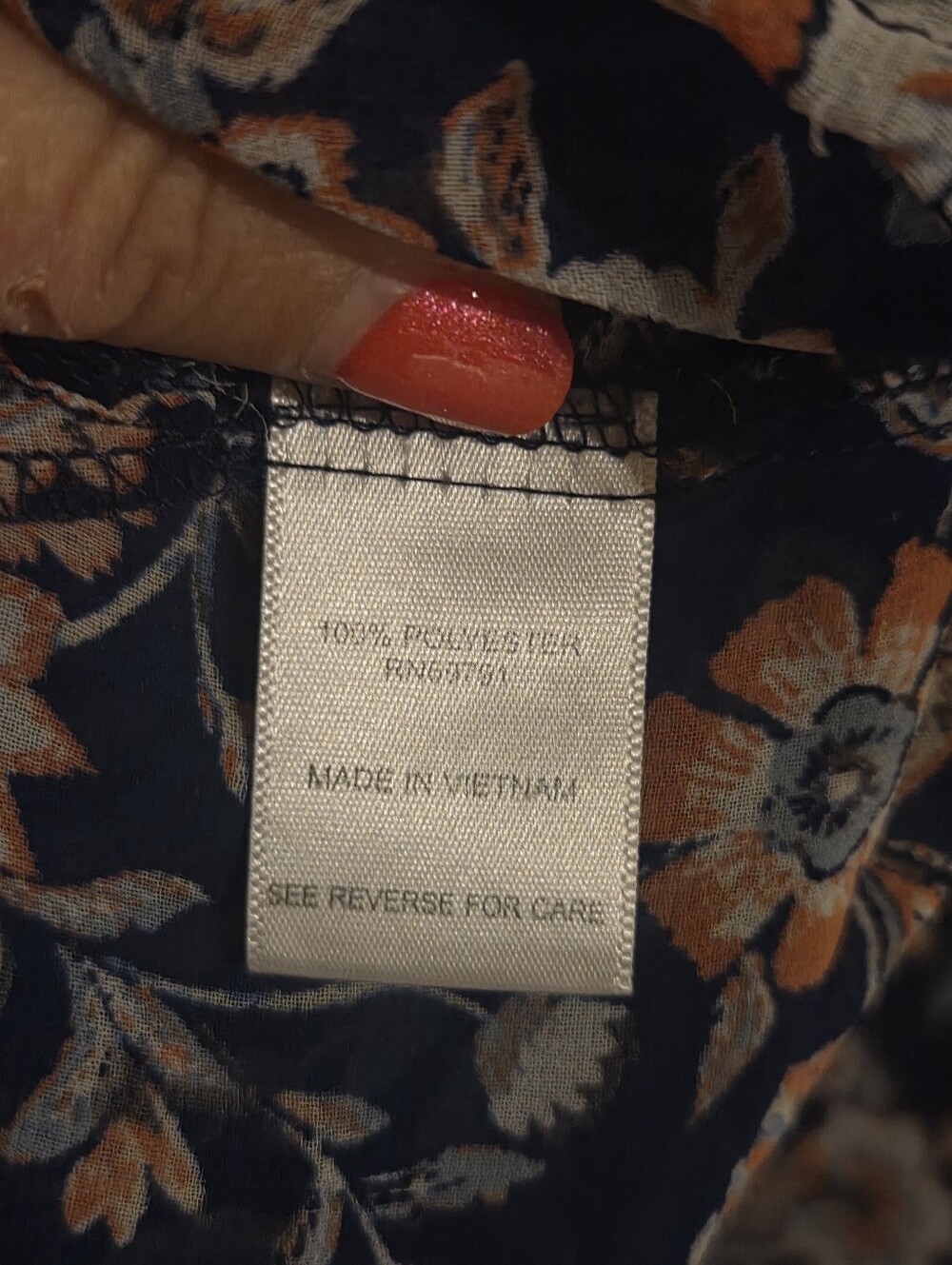 Roz & Ali Navy Floral Border Print Tunic - Picture 6 of 6